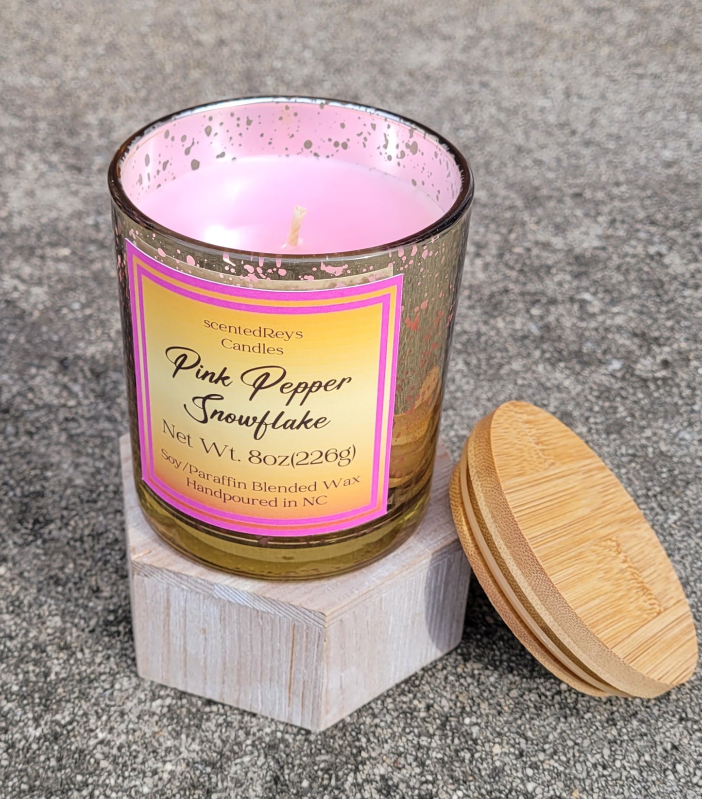 Pink Pepper Snowflake Candle | scentedReys